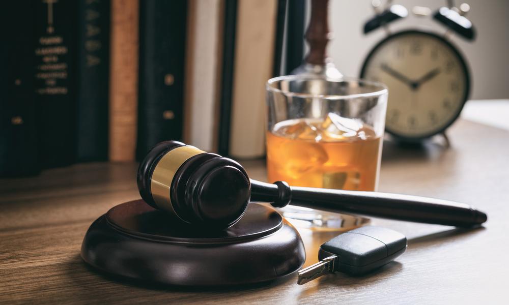 Gavel and alcohol